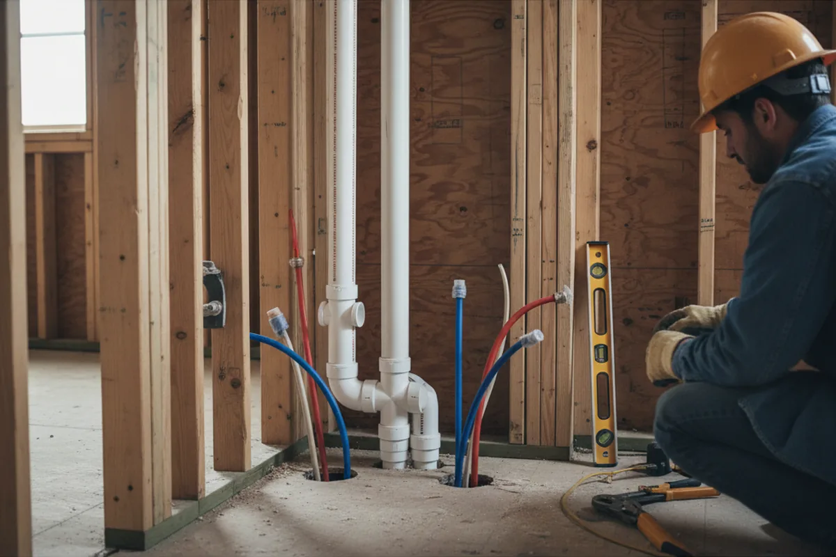 Drain and supply rough-in during Toilet Repair and Installation in Summertown